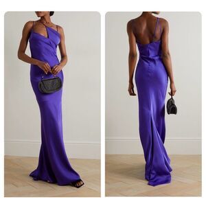 THE ATTICO Melva cutout satin maxi dress Size 36 (US0) $1400